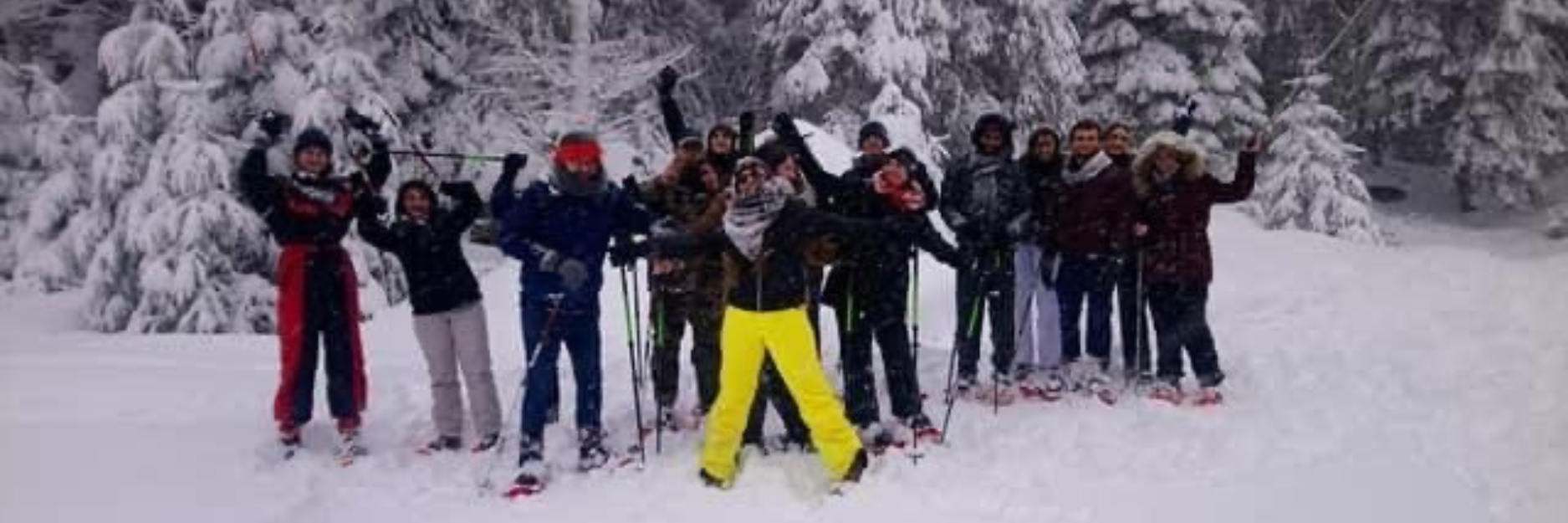 association étudiante photo de groupe de personne au ski